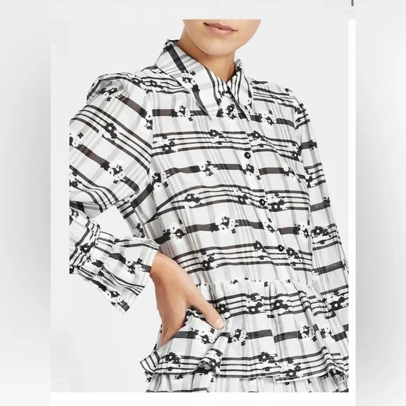 NWOT Baum und Pferdgarten Elegant Black and White Patterned Mini Dress